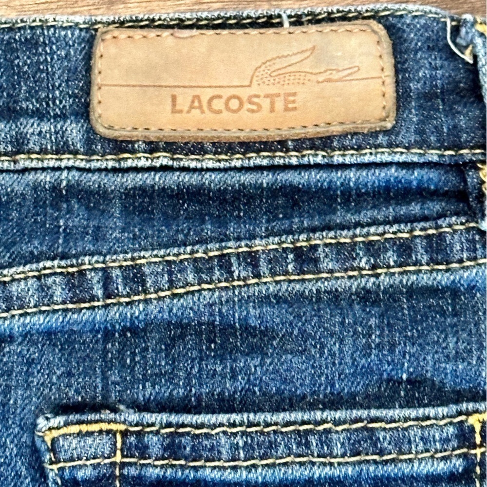 New! Lacoste Girls 8 Denim Jean Skirt with Alligator Detailing on Back Pockets - Picture 6 of 9